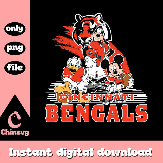 Disney micjey bengals logo png, cincinnati bengals nfl​​​​​​​ png