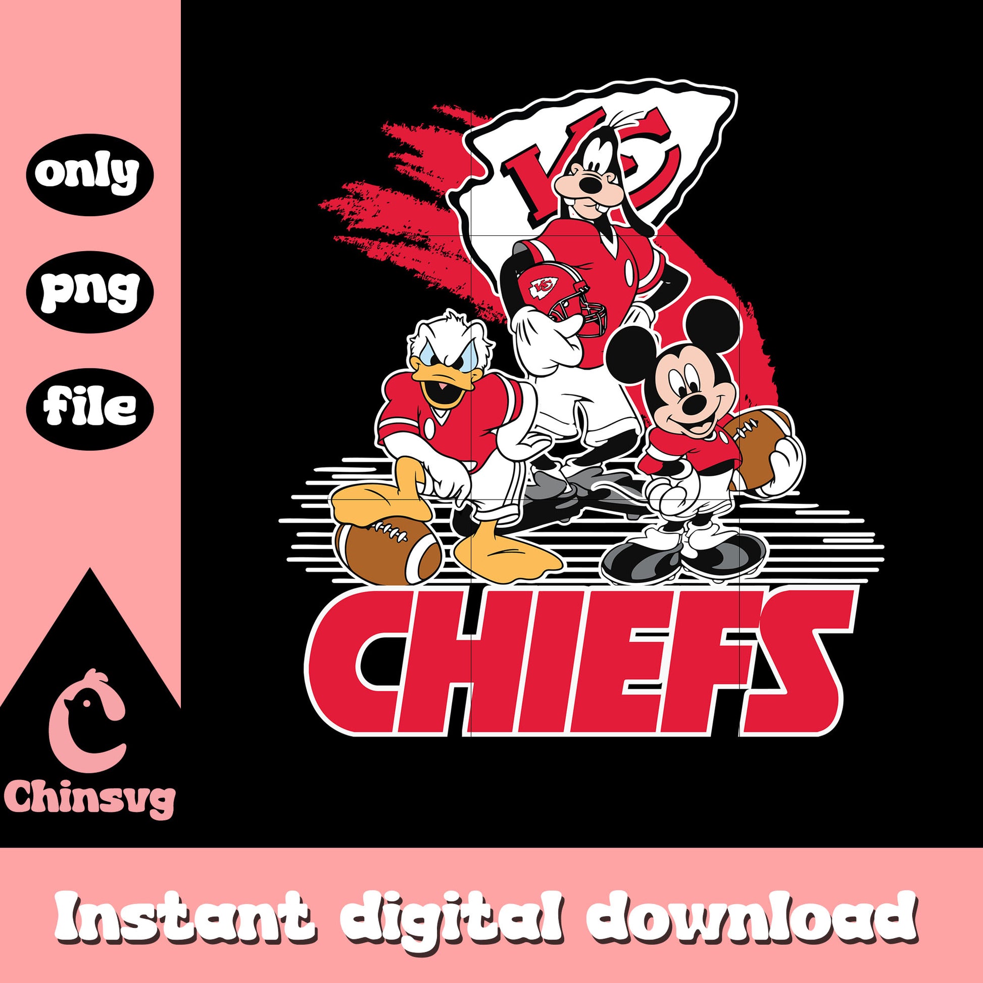 Disney micjey chiefs logo png, nfl kansas city chiefs​​​​​​ png
