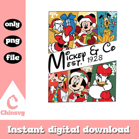 Disney mickey and co est 1928 christmas png, mickey and friends christmas png