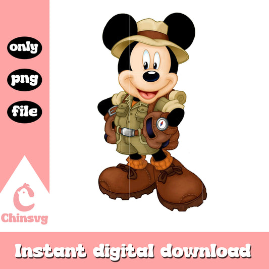 Disney mickey cartoon safari design png, mickey mouse png