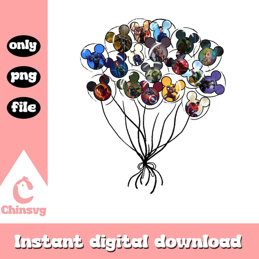 Disney mickey characters ballon art png, mickey disney movie png