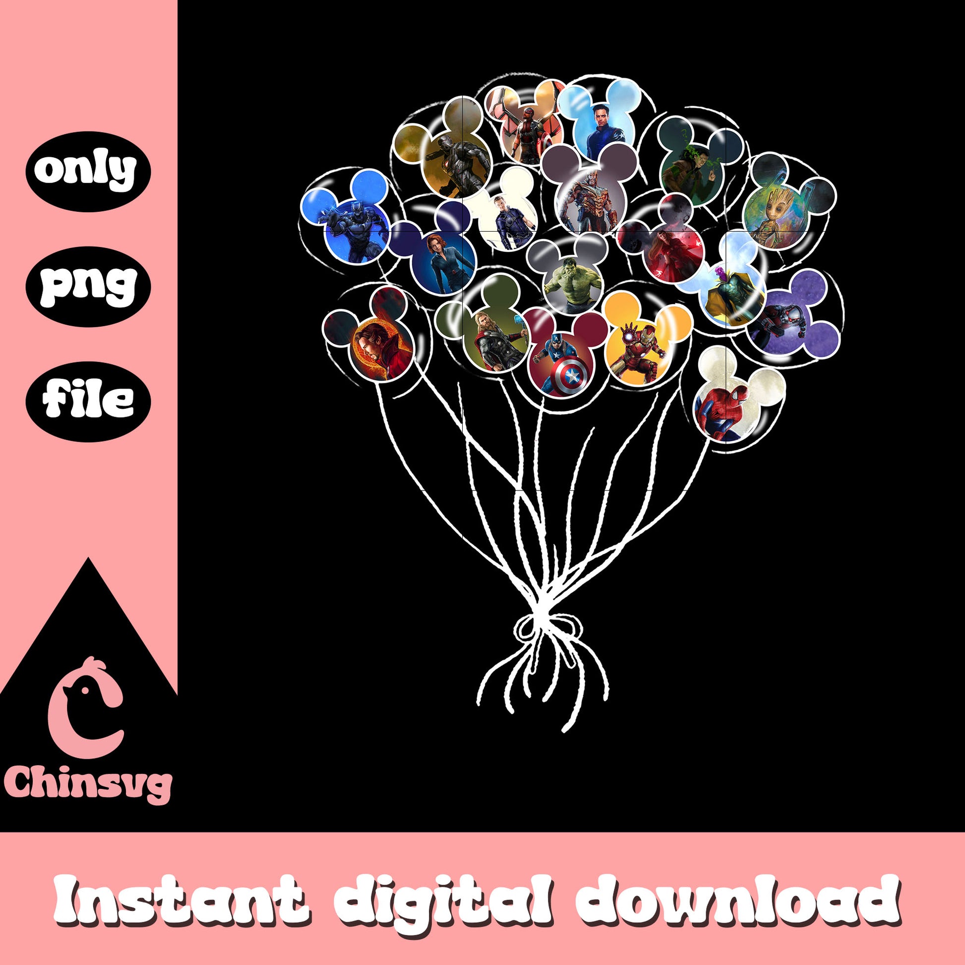 Disney mickey characters ballon design png, mickey disney png