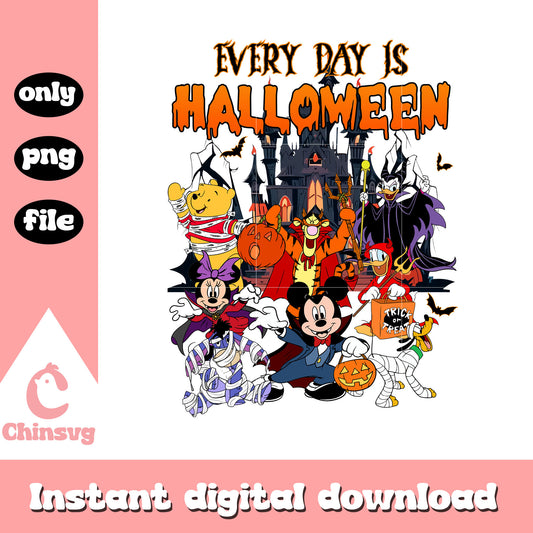 Disney mickey every day is halloween design png, disney plus png