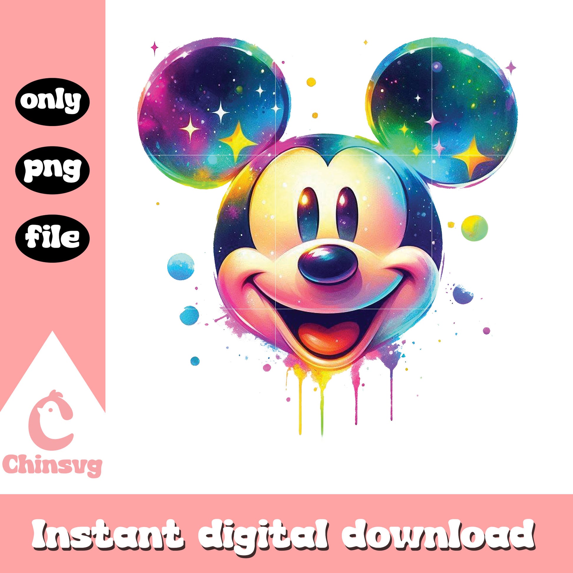 Disney mickey face watercolor splash clipart png, mickey disney png