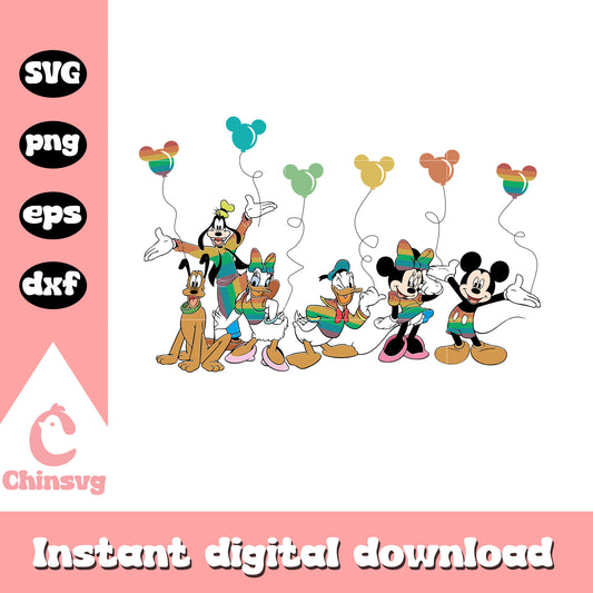 Disney mickey friends balloon svg, mickey and friends svg