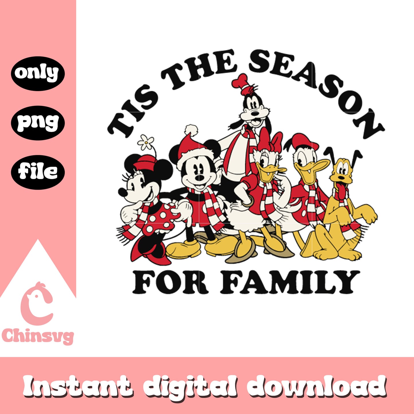 Disney mickey friends tis the reason png, christmas reason png