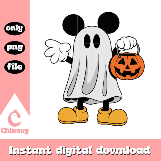 Disney mickey ghost carry trick-or-treat bag art png, mickey png