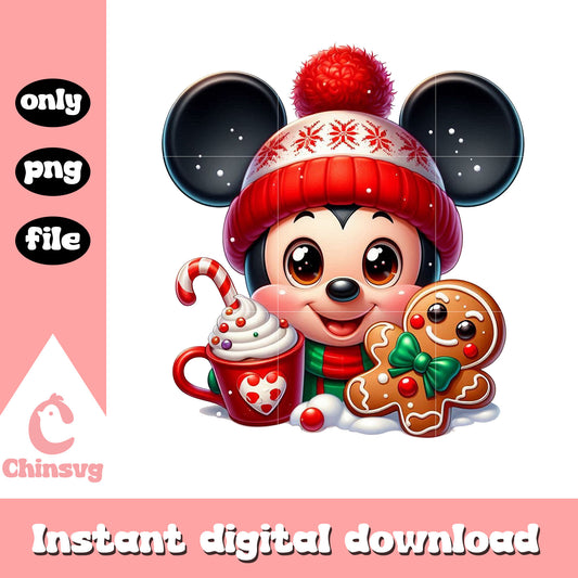 Disney mickey head christmas desserts png, mickey mouse png