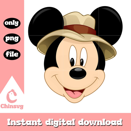 Disney mickey mouse face hat safari design png, mickey mouse png