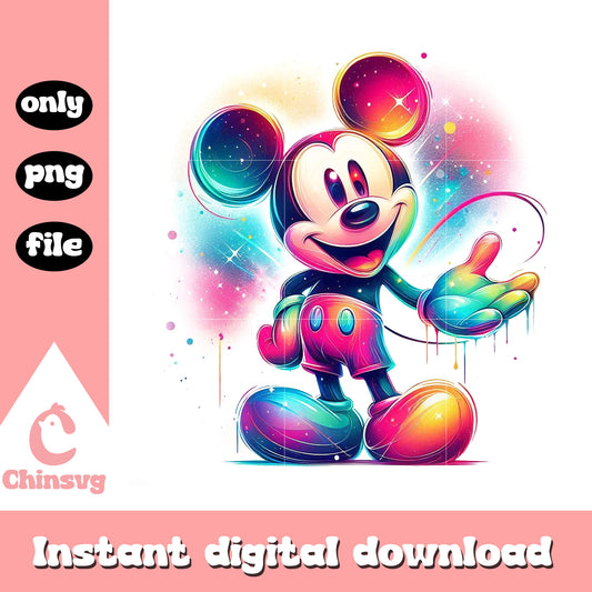 Disney mickey watercolor splash clipart png, mickey mouse png