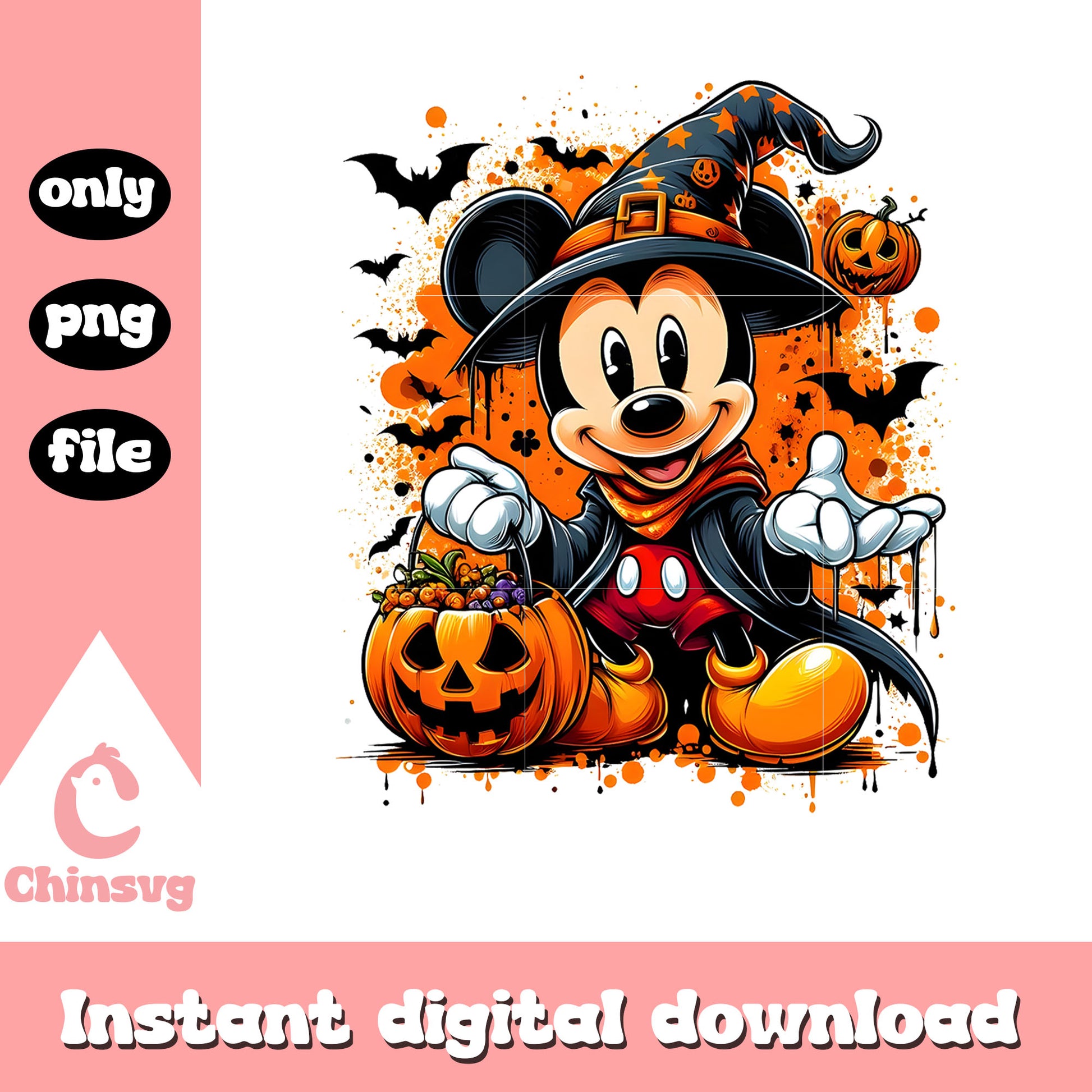 Disney mickey witch halloween pumpkin png, mickey halloween png