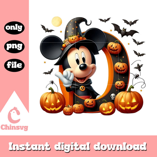 Disney mickey witch halloween pumpkin png, the witch png