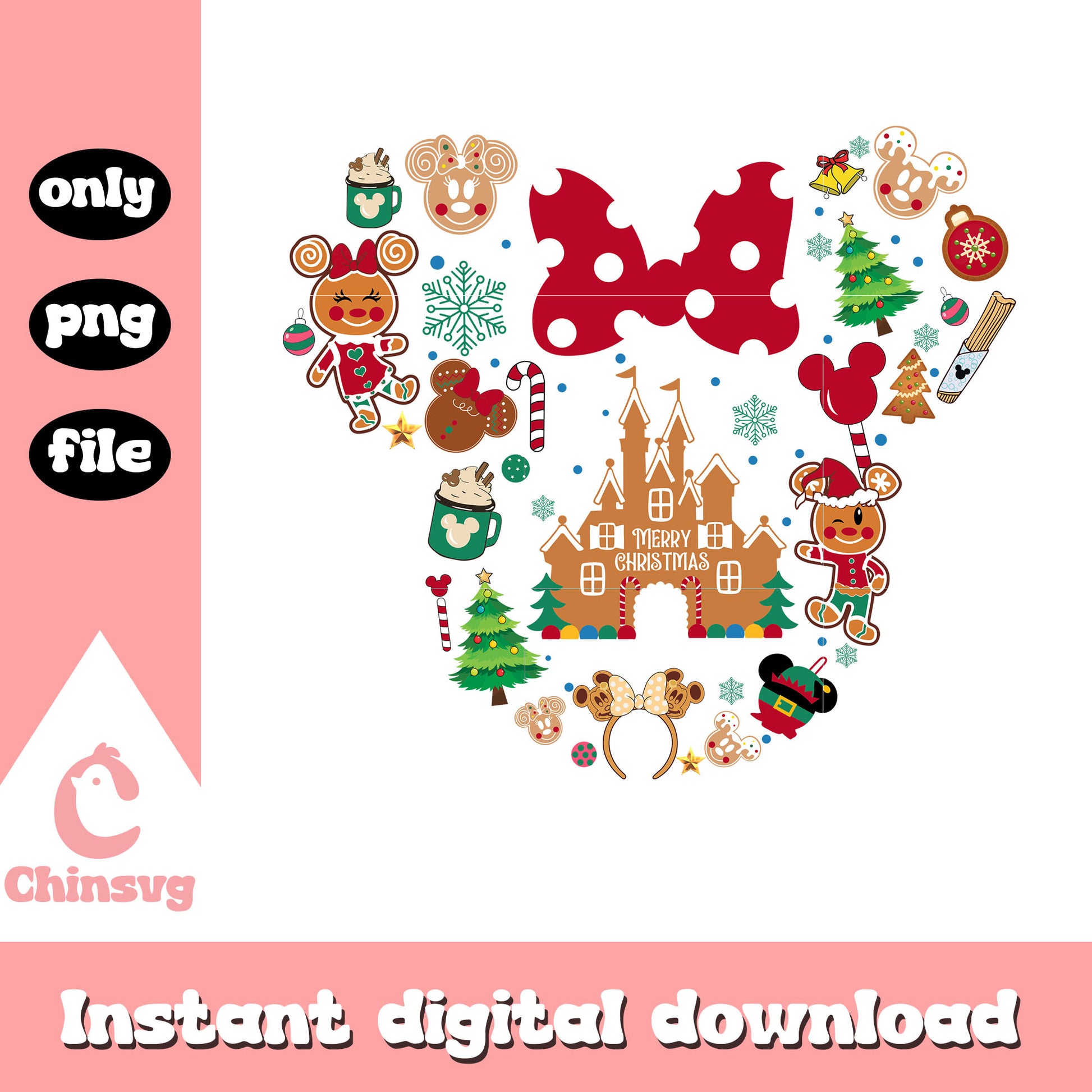 Disney minnie christmas gingerbread png, minnie disney png