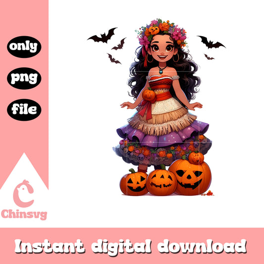 Disney moana princess happy halloween png, halloween moana png
