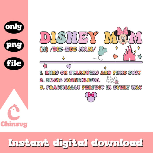 Disney mom font design png, disney mom png, minnie head png