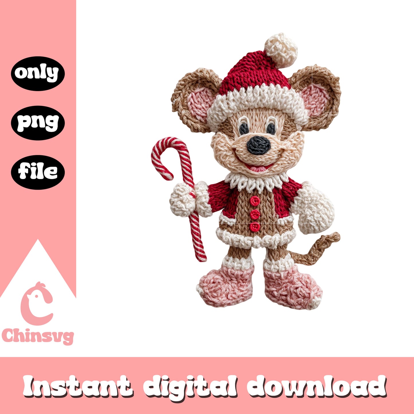 Disney mouse christmas patchwork png, christmas at disney world png