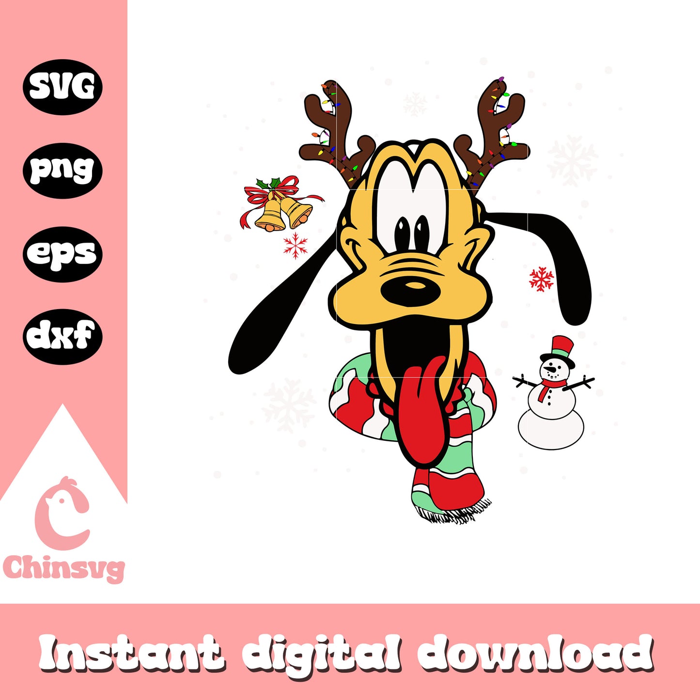 Disney pluto merry christmas svg, disney world christmas​ svg