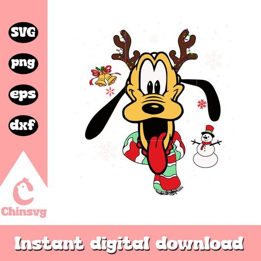 Disney pluto merry christmas svg, disney world christmas​ svg