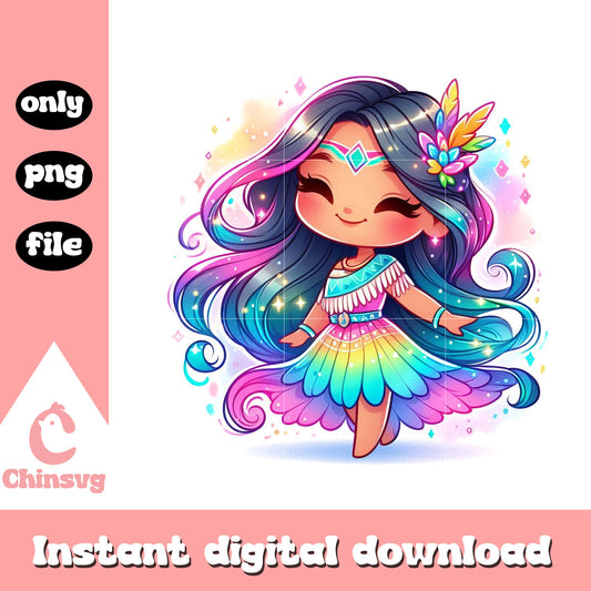 Disney pocahontas watercolor splash png, pocahontas cartoon png