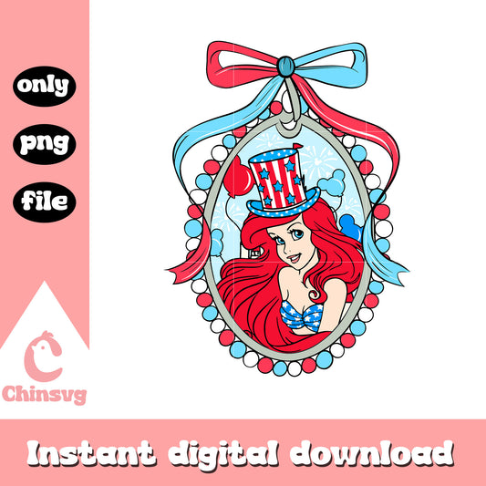 Disney princess ariel mirror bow png, ariel portrait mirror png