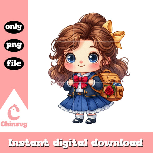 Disney princess belle go to school png, disney school png