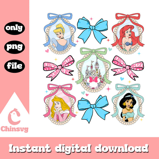 Disney princess castle mirror bow png, princess mirror bow png