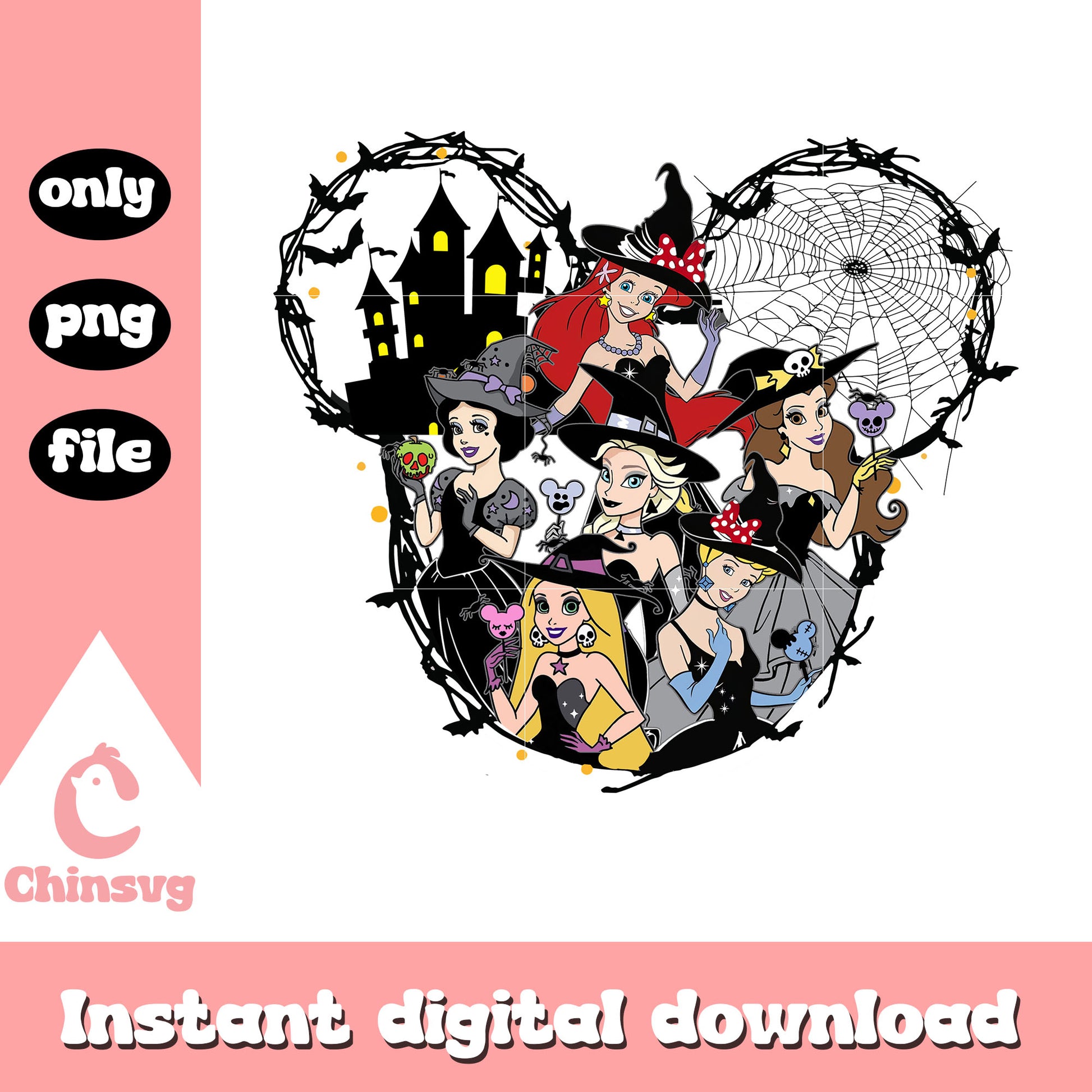 Disney princess characters mickey ear design png, disney world png