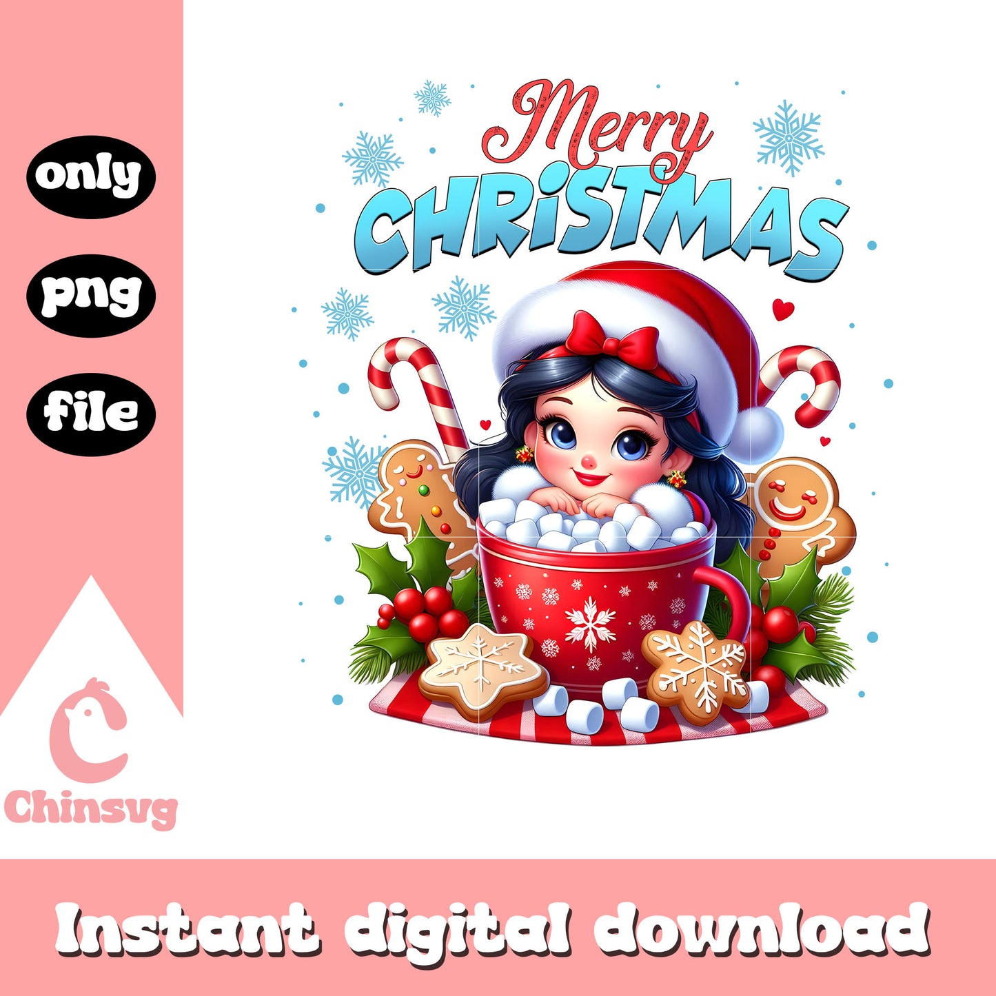 Disney princess coffee mug merry christmas png, christmas day png