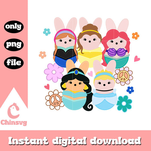 Disney princess peeps easter png, disney happy easter​ png