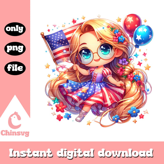 Disney princess rapunzel 4th of july png, rapunzel freedom day png