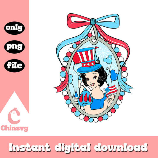 Disney princess snow white mirror bow png, snow white patriotic png