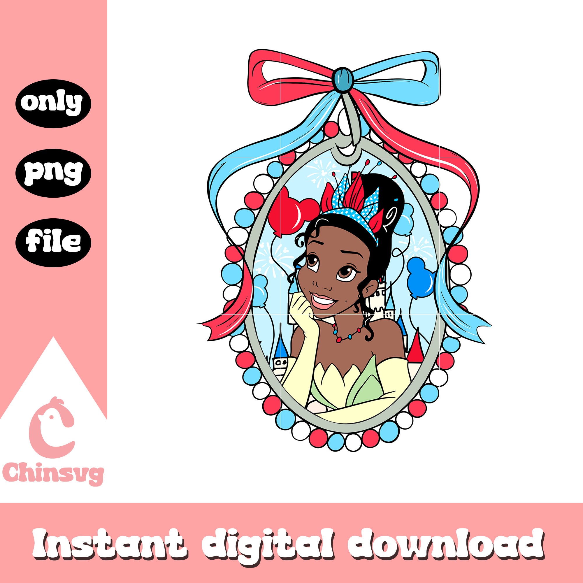 Princess Ti Disney princess tiana mirror bow png, tiana independence day png – Chinsvg