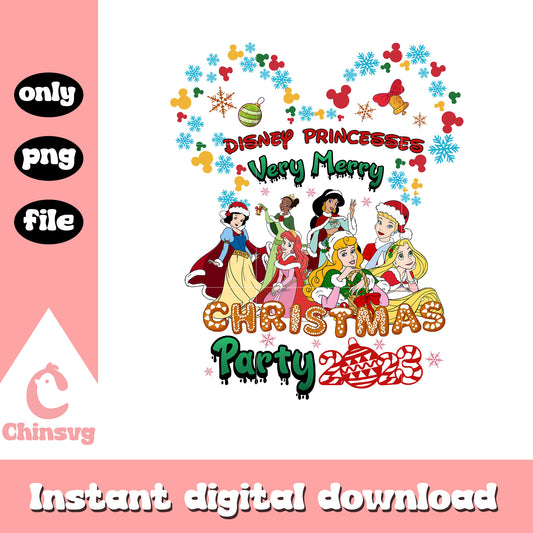 Disney princess very merry christmas png, disney christmas party png