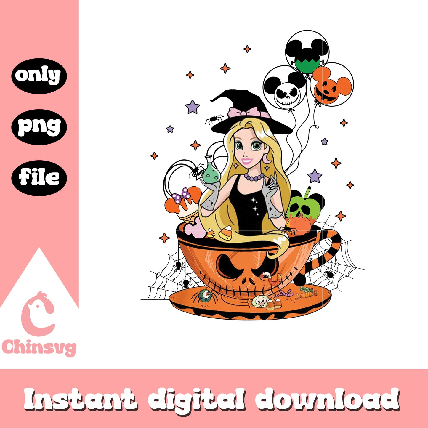Disney rapunzel princess witch balloon design png, rapunzel png