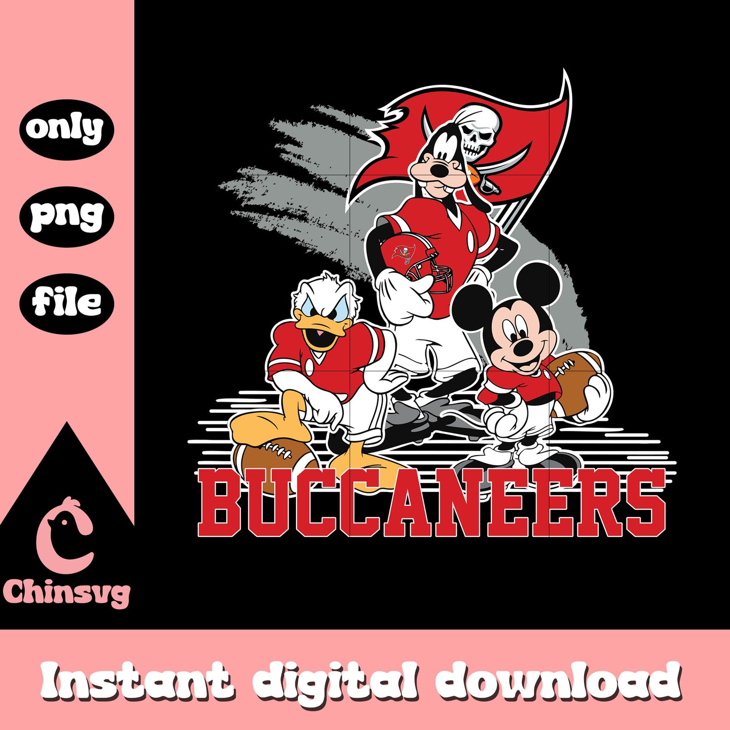 Disney red design buccaneers png, tampa bay buccaneers​ png