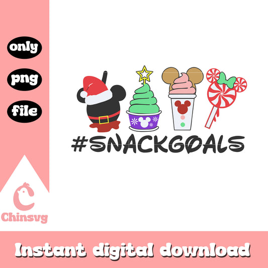 Disney snackgoals christmas design png, disney snacks​ png