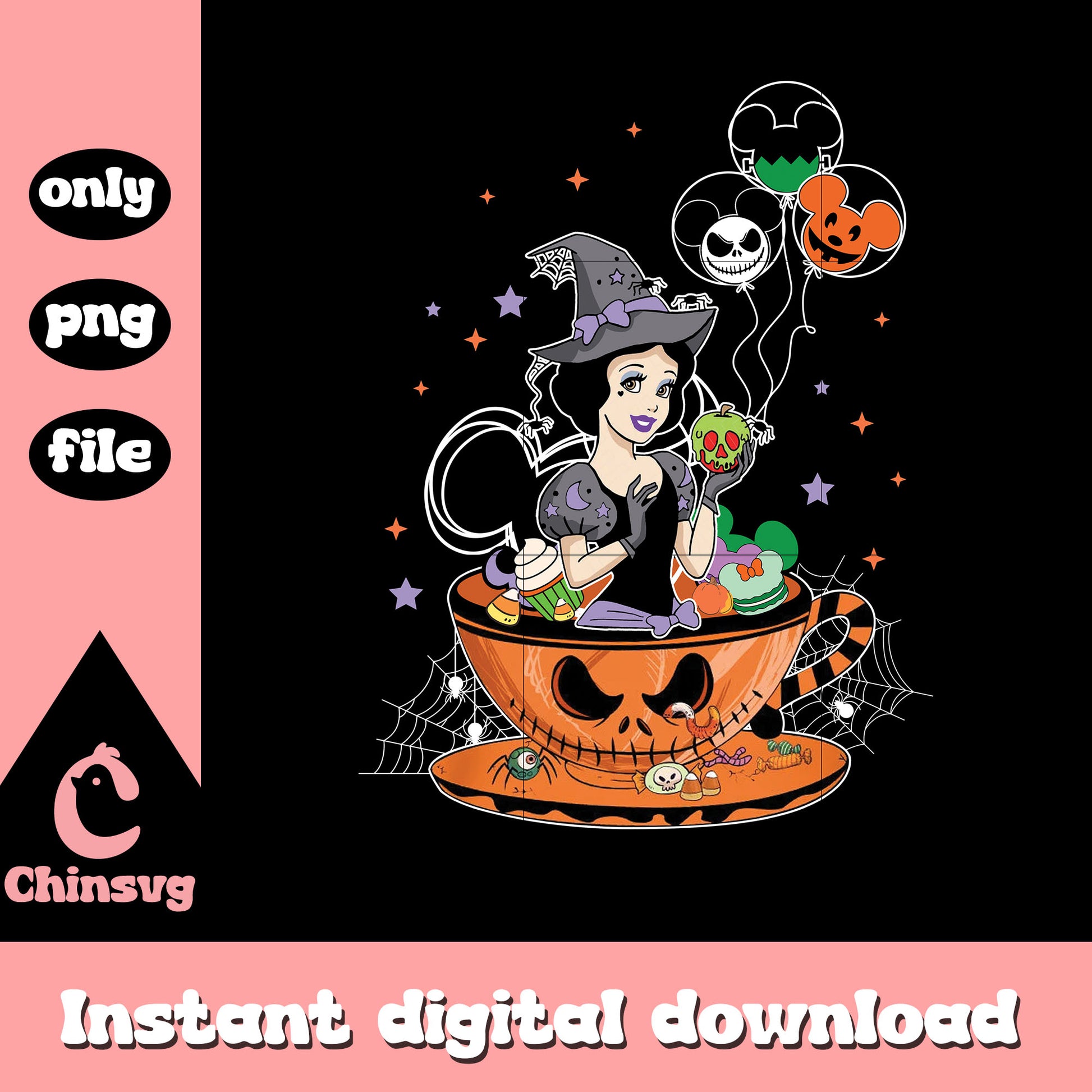 Disney snow white princess witch balloon art png, snow white png