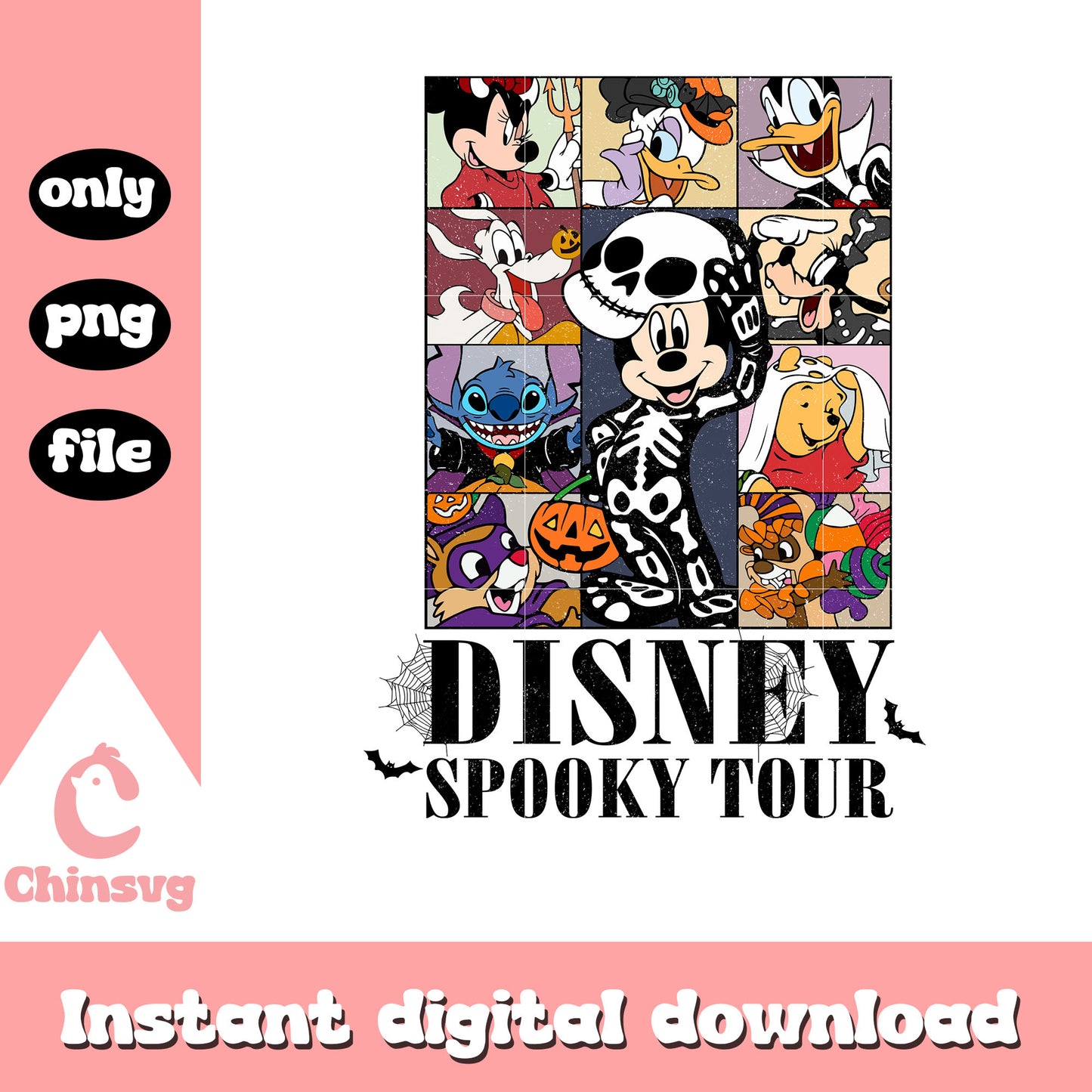 Disney spooky tour skeleton mickey design png, mickey art png