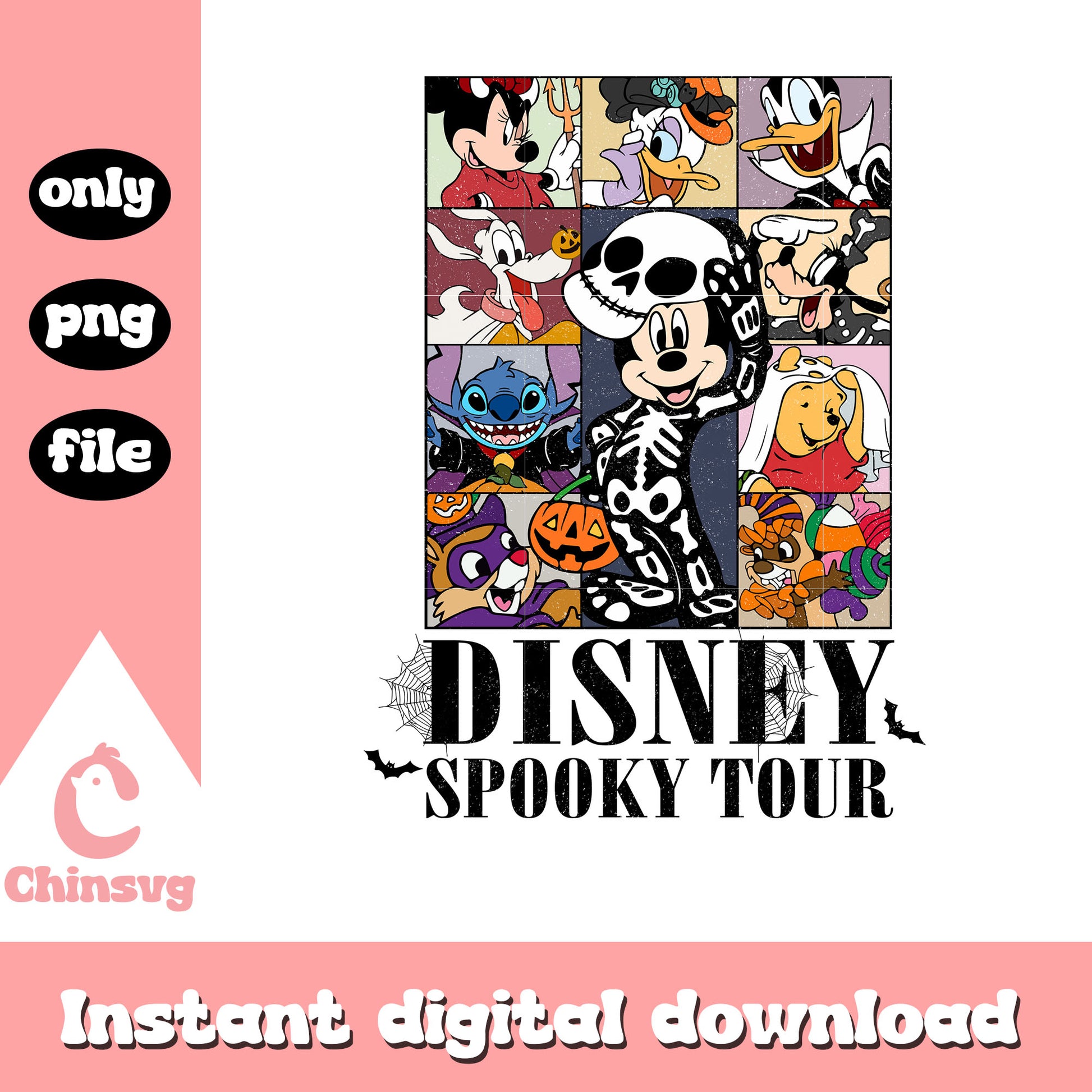 Disney spooky tour skeleton mickey design png, mickey art png