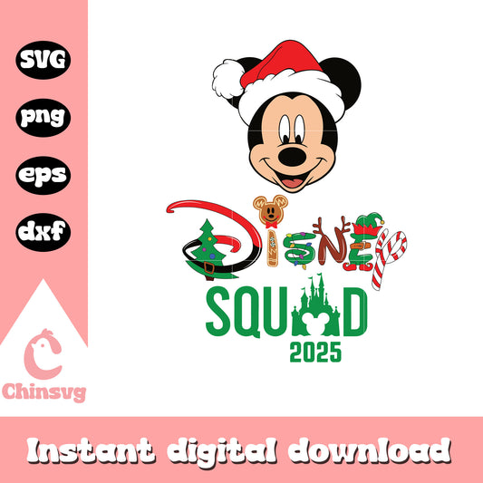 Disney squad 2025 mickey head svg, christmas disney cruise svg