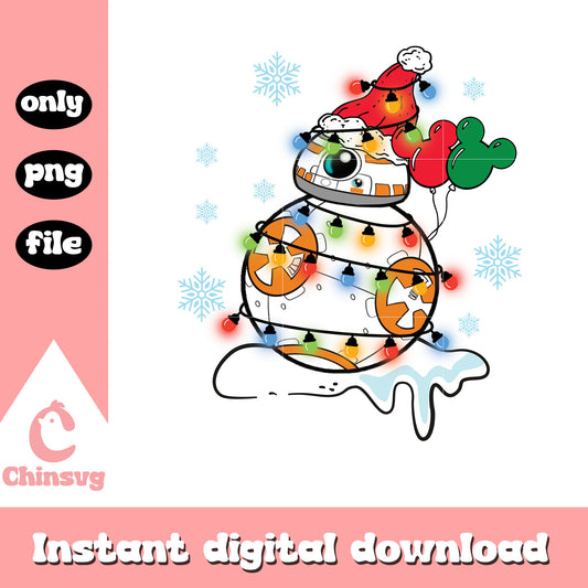 Disney star wars bb-8 christmas snow man png, star wars png