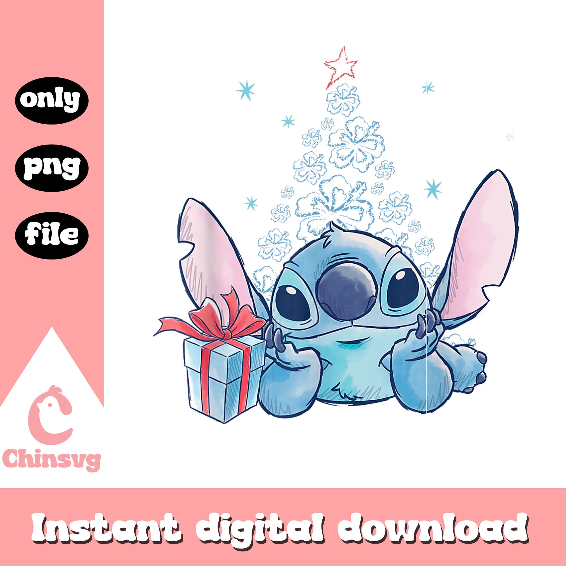 Disney stitch christmas cutie pose png, stitch cartoon png