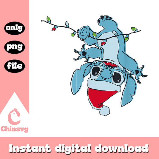 Disney stitch christmas lights dangle png, stitch lilo png