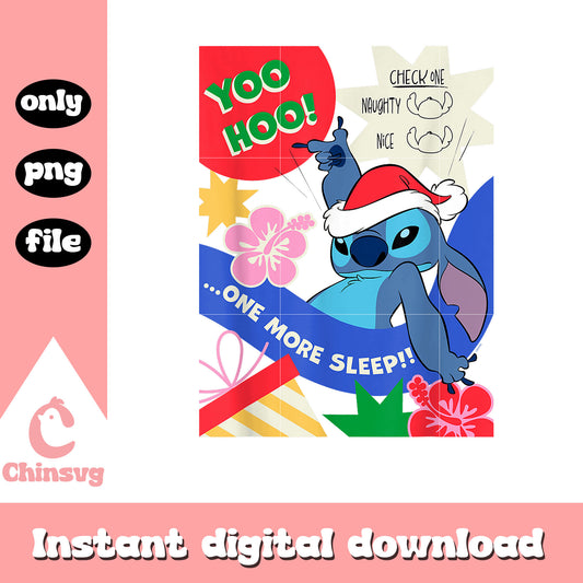 Disney stitch christmas one more sleep png, stitch clipart png