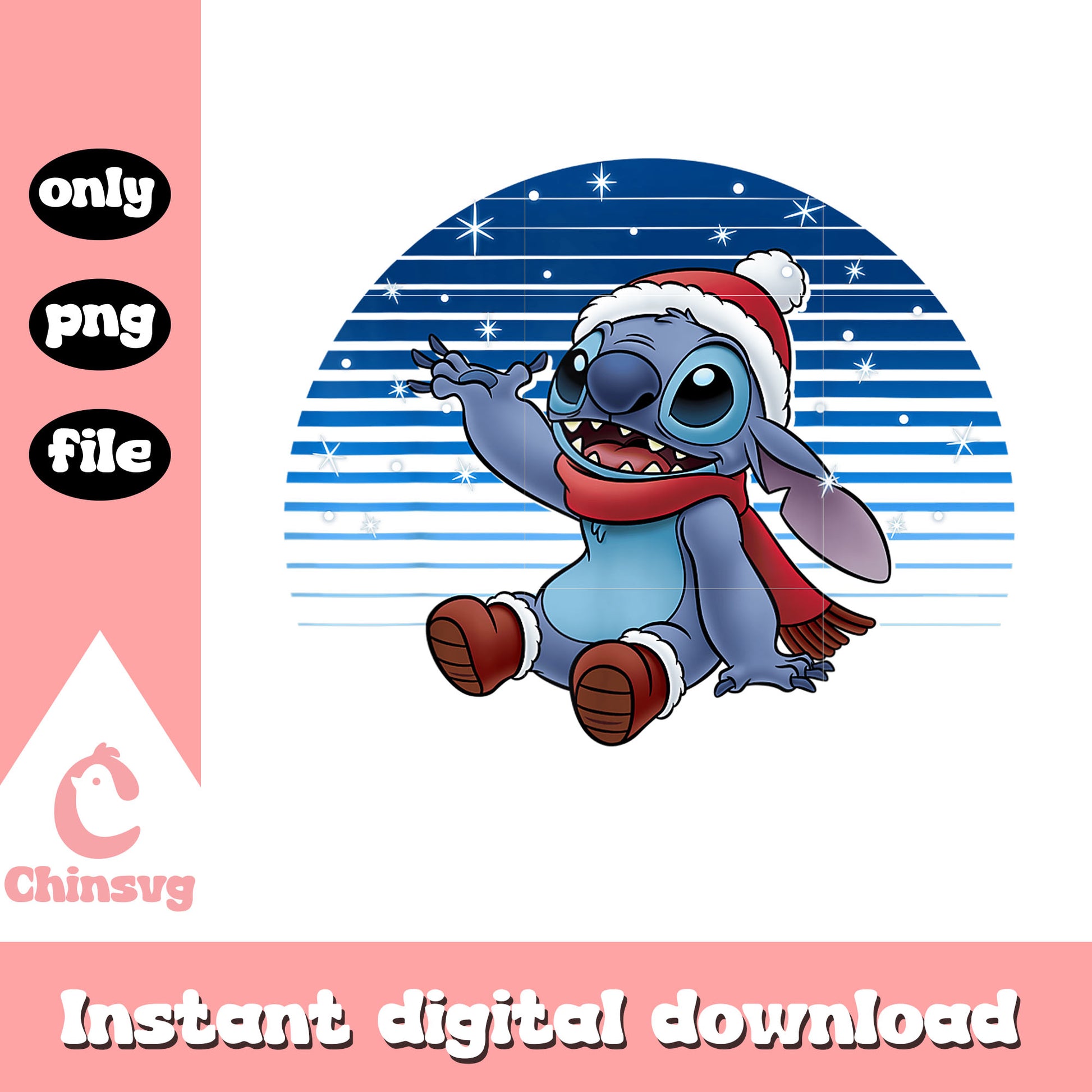 Disney stitch christmas snowfall png, stitch disney png