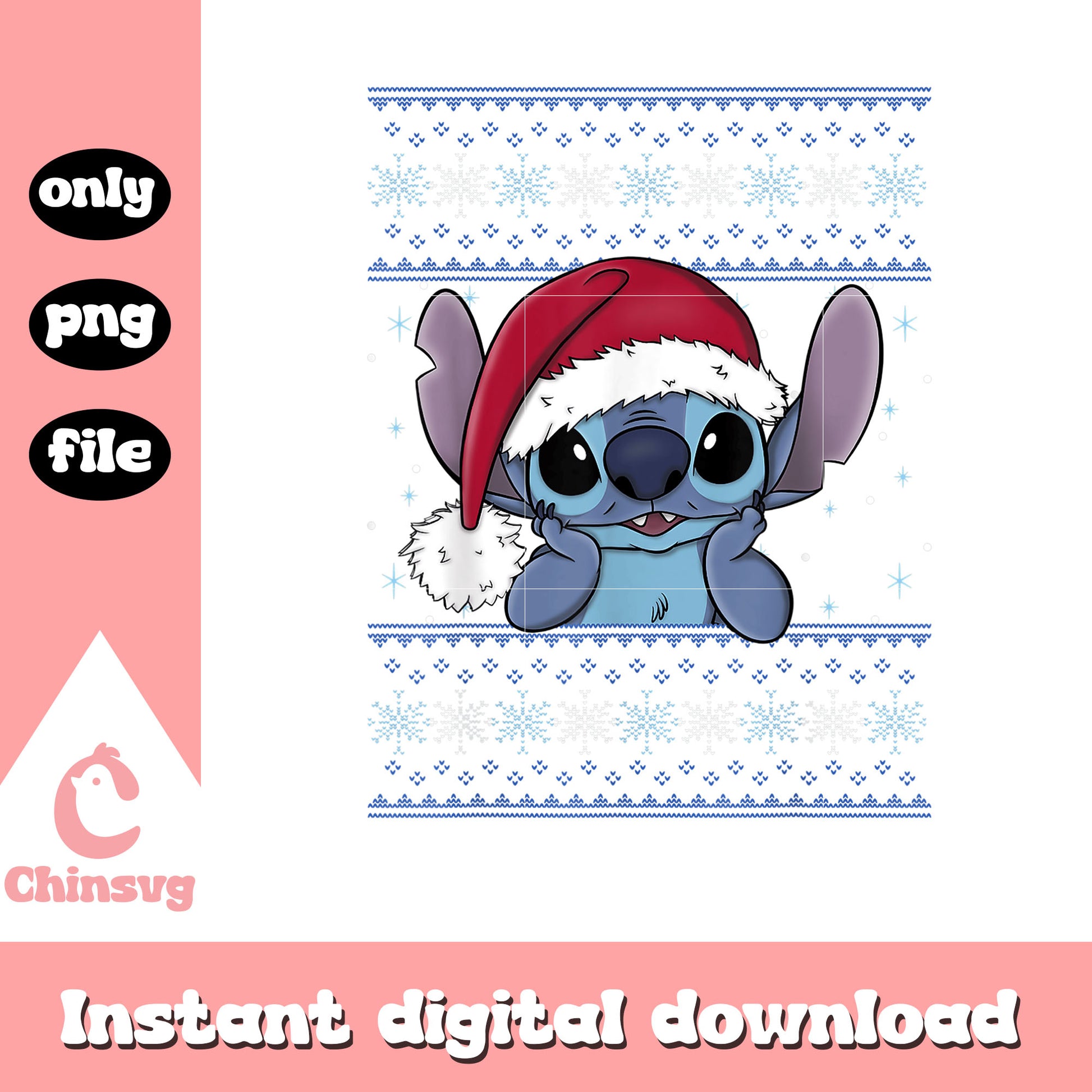 Disney stitch christmas ugly sweater style png, stitch png