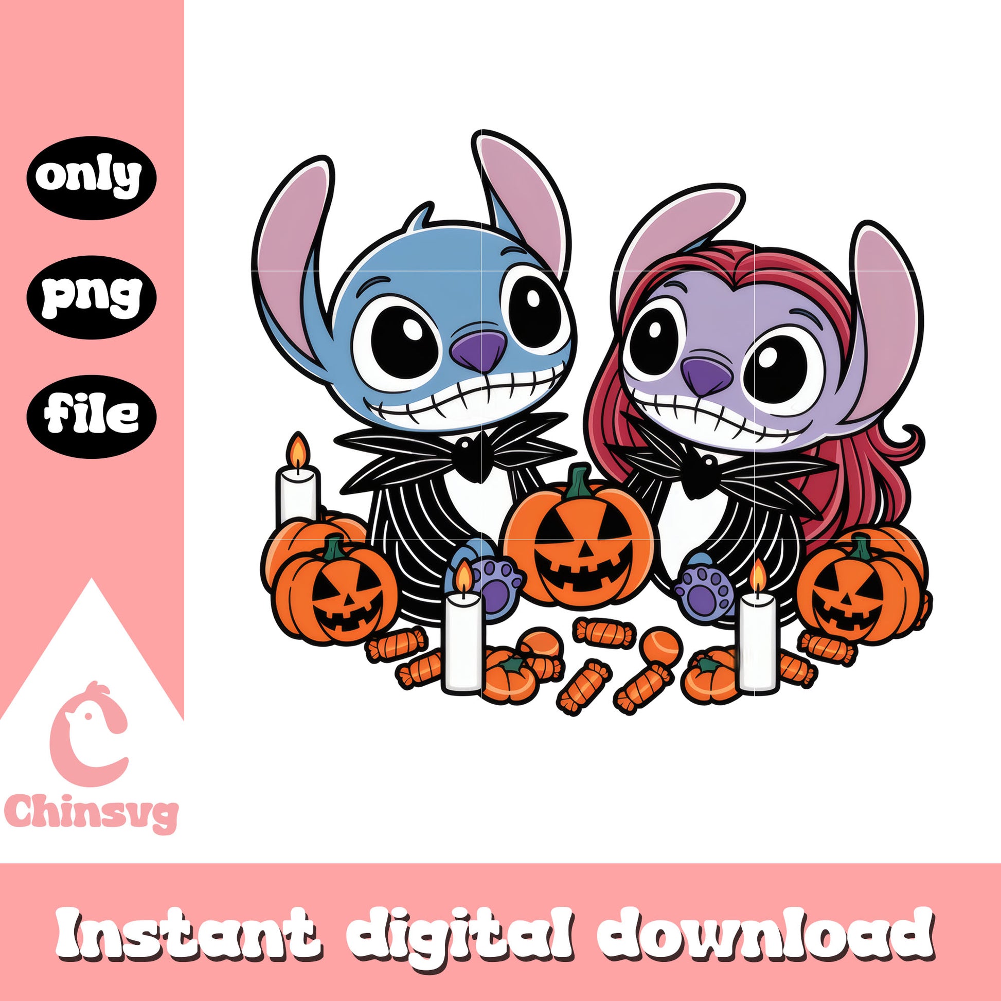 Disney stitch jack skellington sally png, sally jack png
