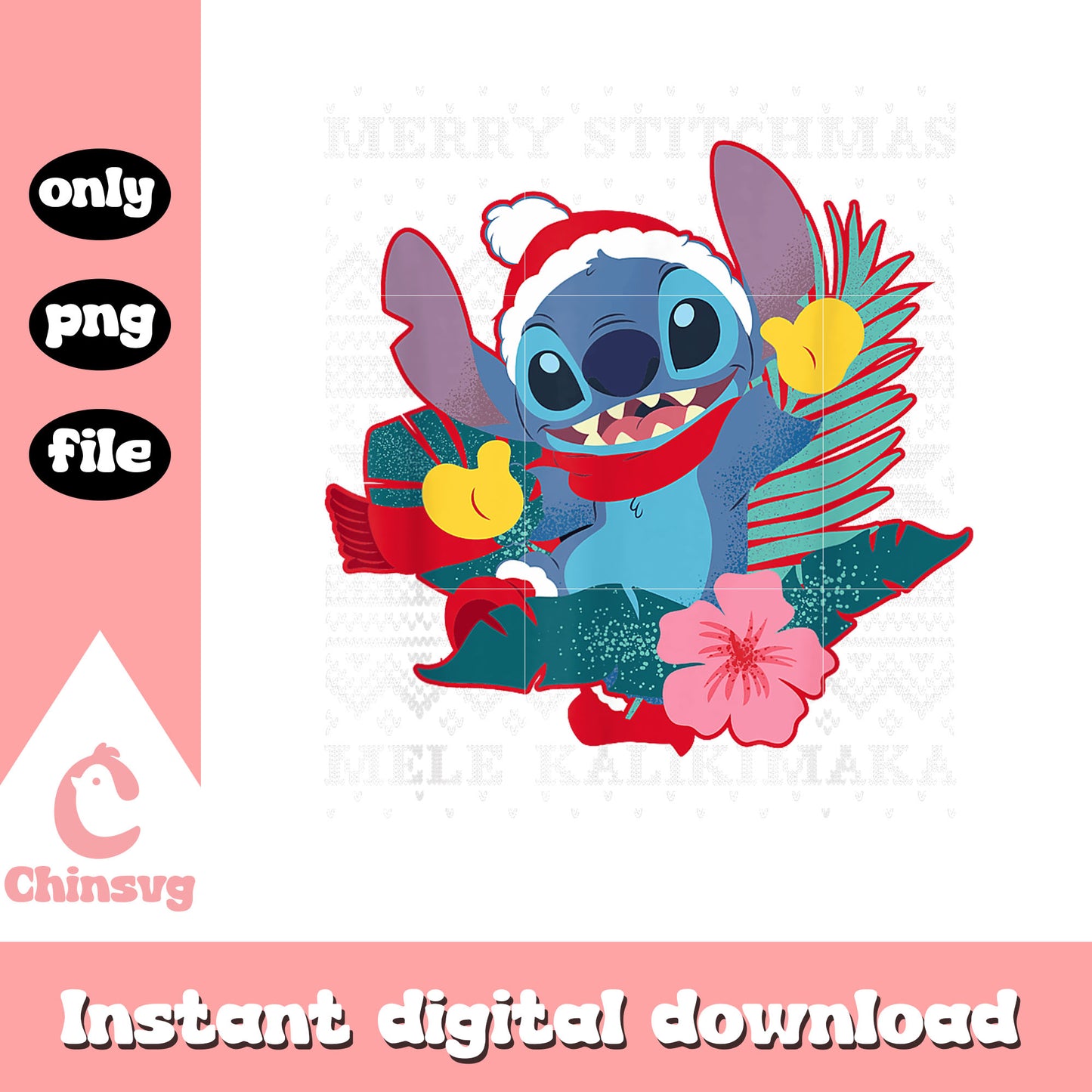 Disney stitch merry stitchmas flower pixel png, stitch lilo and png