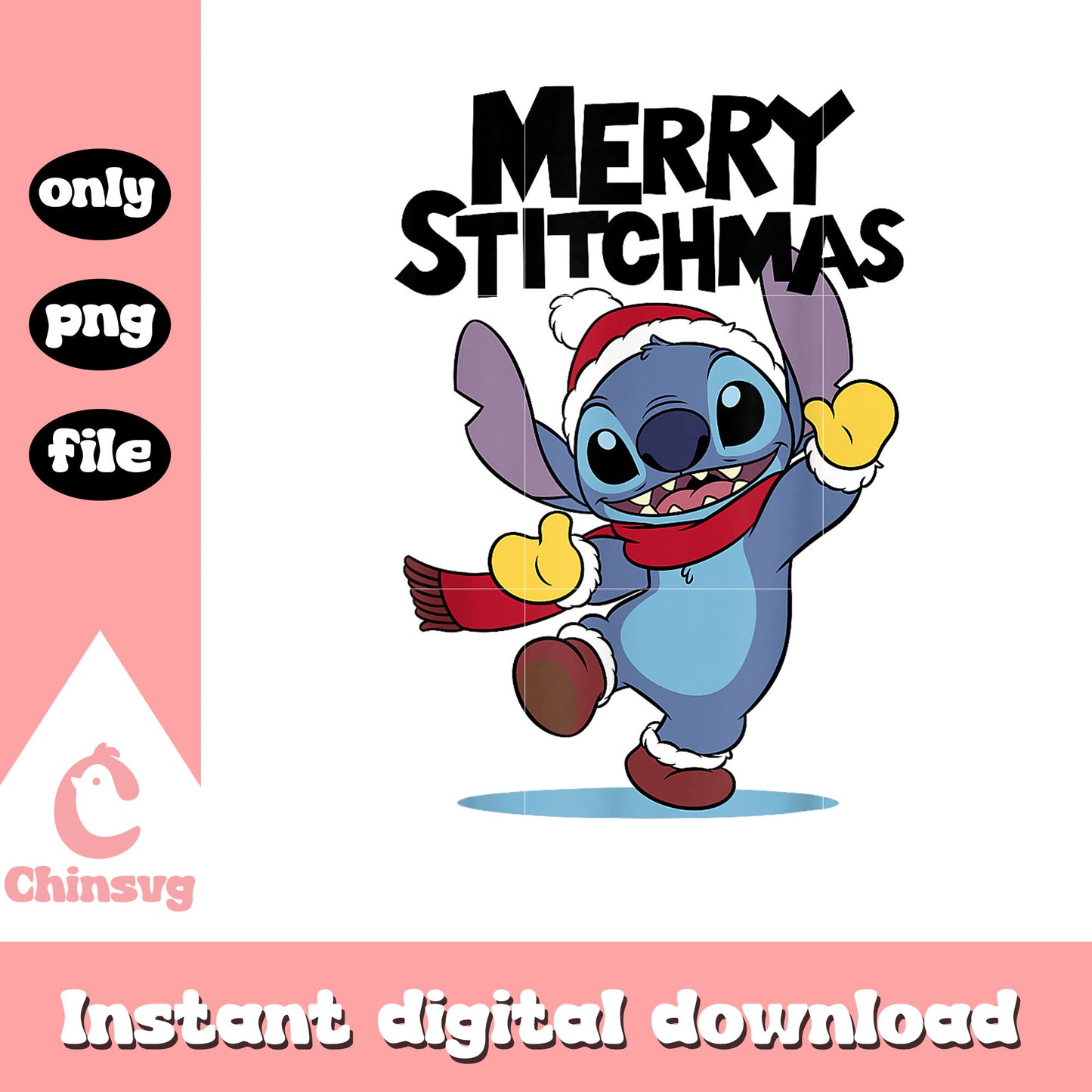 Disney stitch merry stitchmas playful png, stitch movie png