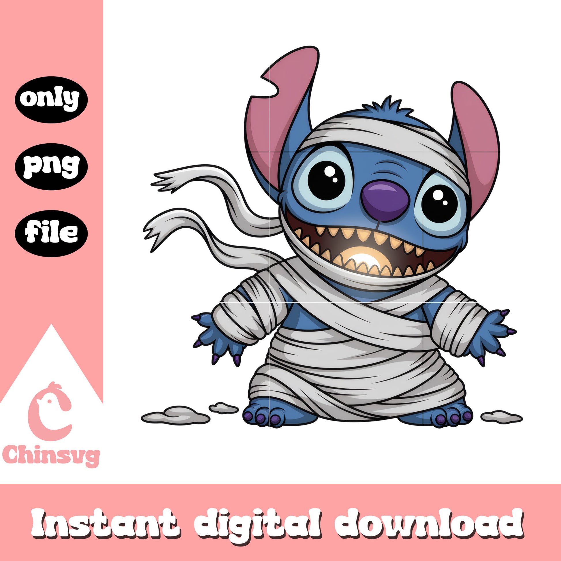 Disney stitch mummy design png, disney stitch cartoon png